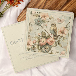 Vintage Spring Floral Easter Bunch Invitation