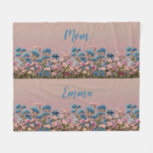 Vintage Spring Floral Garden for Mom Fleece Blanket