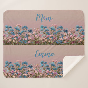 Vintage Spring Floral Garden for Mom Sherpa Blanket