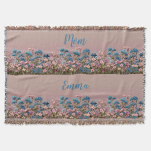 Vintage Spring Floral Garden for Mom Throw Blanket