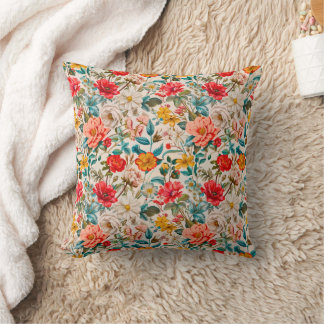 Vintage Spring Floral Seamless Pattern Cushion