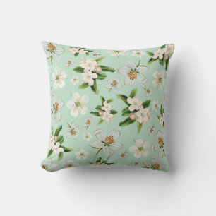 Vintage Spring Flower Blossoms Pattern Cushion