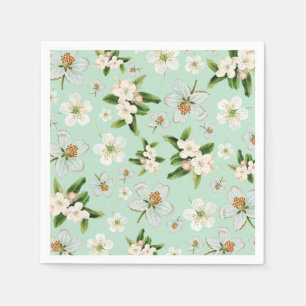 Vintage Spring Flower Blossoms Pattern Napkin