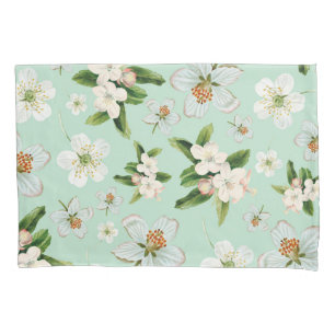 Vintage Spring Flower Blossoms Pattern Pillowcase