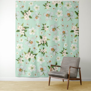 Vintage Spring Flower Blossoms Pattern Tapestry