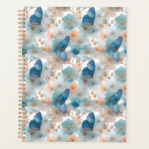 Vintage Spring Flowers & Blue Butterfly Planner