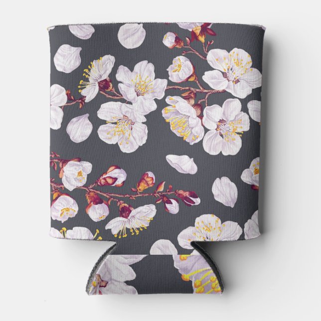 Vintage Spring Flowers: Detailed Wallpaper. Can Cooler (Front)