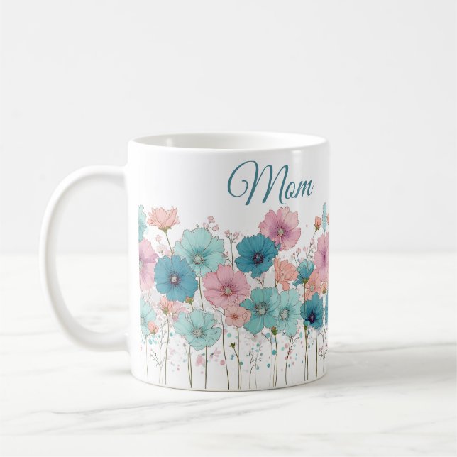 Vintage Spring Flowers for Mom Coffee Mug (Left)