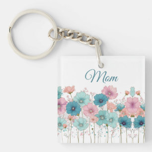 Vintage Spring Flowers for Mom Key Ring