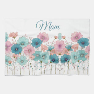Vintage Spring Flowers for Mom Tea Towel