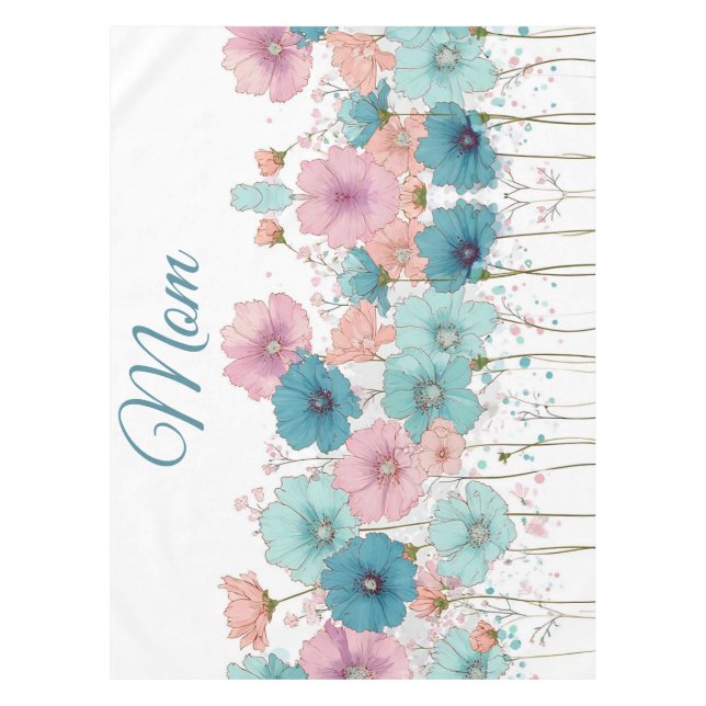Vintage Spring Flowers for Mum Tablecloth (Front)
