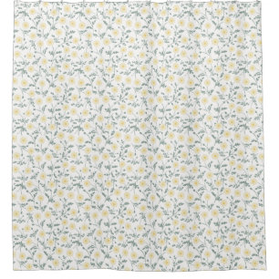 Vintage Spring Modern Farmhouse Daisy Pattern Shower Curtain