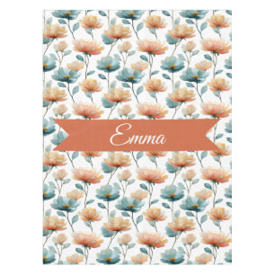 Vintage Spring Orange Flowers Personalized Tablecloth