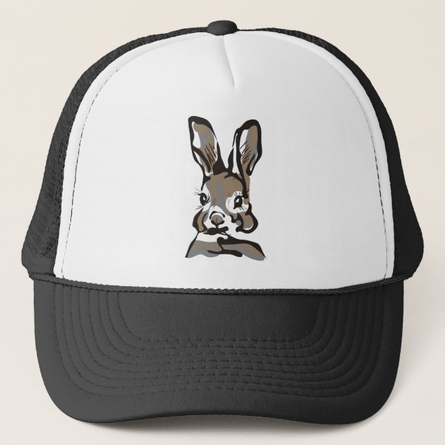 Vintage spring rabbit trucker hat (Front)