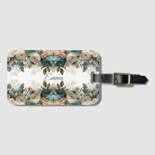 Vintage Spring Rose Garden Personalized Luggage Tag