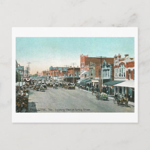 Vintage Spring Street, Palestine, Texas Postcard
