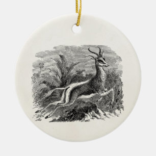 Vintage Springbok Antelope Gazelle Personalised Ceramic Ornament