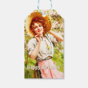 Vintage Springtime Emile Vernon Floral Birthday Gift Tags