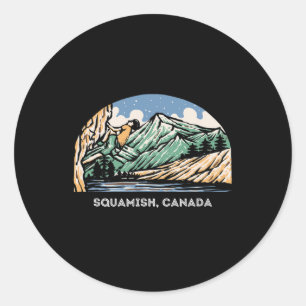 Vintage Squamish, Canada Rock Climbing Bouldering Classic Round Sticker