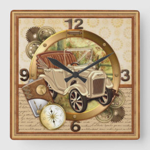 Vintage square wall clock