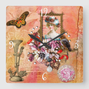 Vintage Square Wall Clock