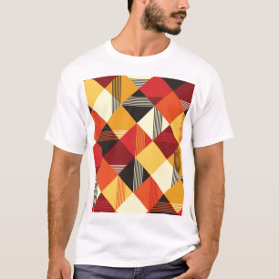 Vintage Squares: Simple Striped Seamless. T-Shirt