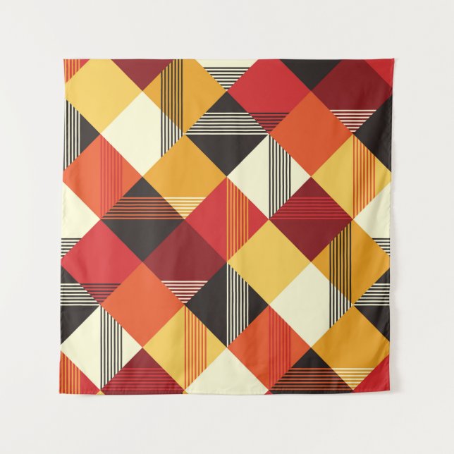 Vintage Squares: Simple Striped Seamless. Tapestry (Front)