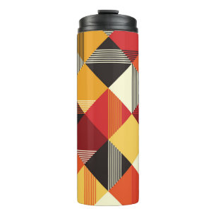 Vintage Squares: Simple Striped Seamless. Thermal Tumbler