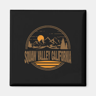 Vintage Squaw Valley California Mountain Hiking Pr Magnet