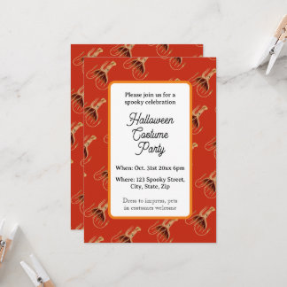 Vintage Squid Halloween Party Invitation