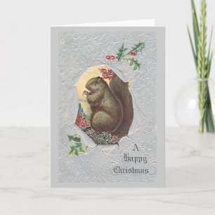 Vintage Squirrel Christmas Card