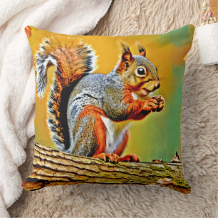 Vintage Squirrel in Nature Cushion