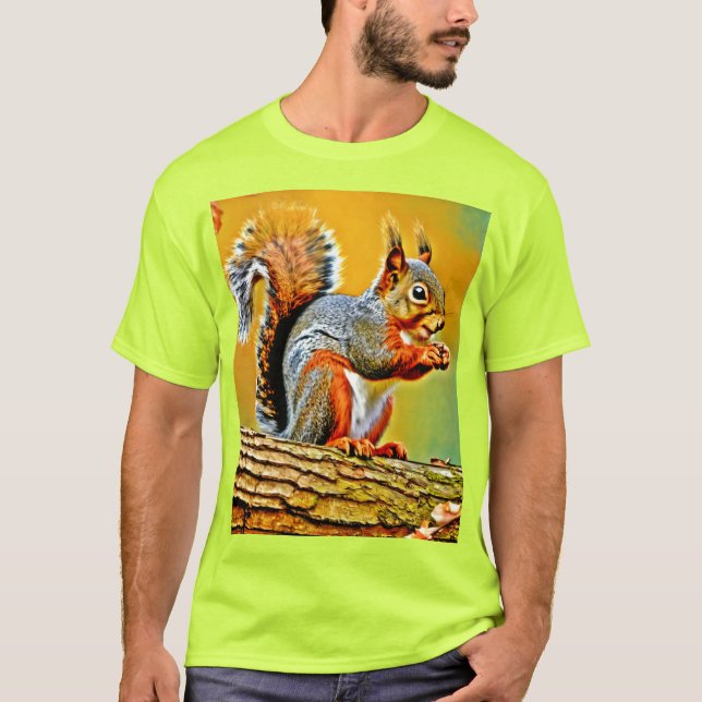 Vintage Squirrel in Nature T-Shirt (Front)
