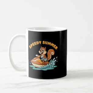 Vintage Squirrel Jet Ski Speedy Summer Retro Coffee Mug