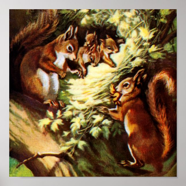 Vintage Squirrels Poster (Front)