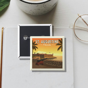 Vintage St. Augustine Florida 15 Cm Square Badge