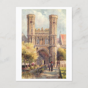 Vintage St. Augustine's Gateway, Canterbury Postcard