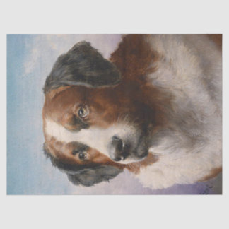 Vintage St. Bernhard Dog Portrait Tissue Paper