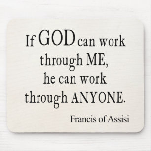 Vintage St. Francis of Assisi God Religious Quote Mouse Pad