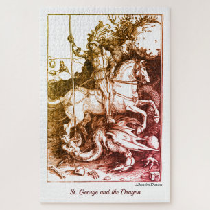 Vintage St. George and the Dragon Mediaeval Art Jigsaw Puzzle