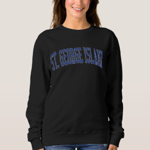 Vintage St. George Island Distressed Blue Varsity Sweatshirt