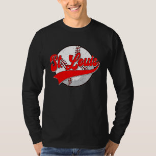 Vintage St Louis Cityscape Baseball  For Men Women T-Shirt