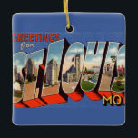 Vintage St Louis Missouri Ornament<br><div class="desc">A vintage postcard greeting from Missouri repurposed on an ornament.  Keep the image on the back or remove it and add your personal message.</div>