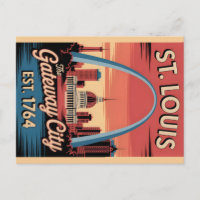 Vintage St. Louis Missouri Retro Travel Poster