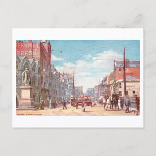 Vintage St. Mary's Street, Cardiff, Wales Postcard