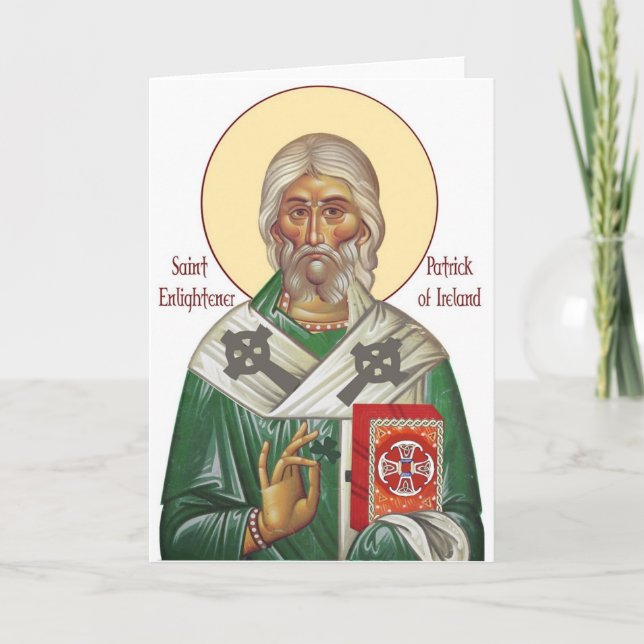 Vintage St. Patrick Icon Greeting Card (Front)