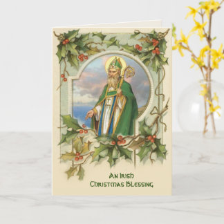 Vintage St. Patrick Irish Christmas Blessing Card