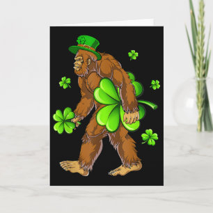 Vintage St Patricks Day Bigfoot Sasquatch Saint Pa Card