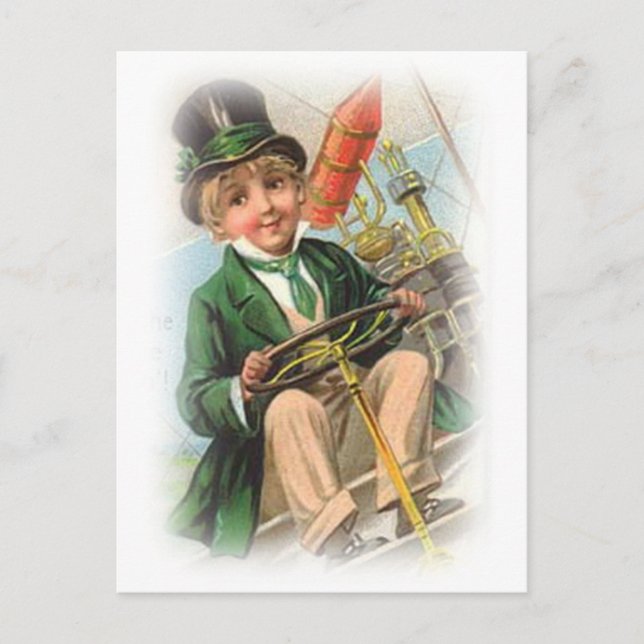 Vintage St. Patricks Day Boy Postcard (Front)