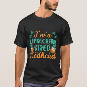 Vintage St Patricks Day Cute Redhead Clover Funny T-Shirt